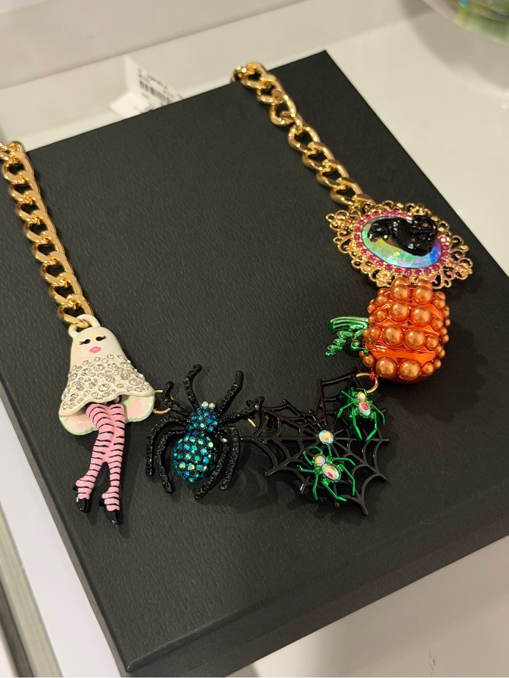 Betsey Johnson Halloween Collar Statement Necklace ghost girl Spider Cat Snake - Picture 11 of 12